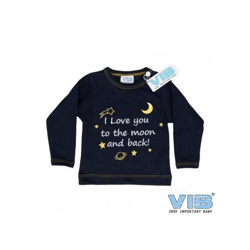 T-Shirt 'I love you to the moon and back!' navy 3-6 mnd