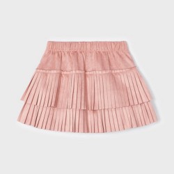 Pleated suede skirt nude         