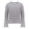 Sweater striped with buttons offwhite/navy 
