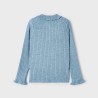 L/s ribbed knit polo bluebell        