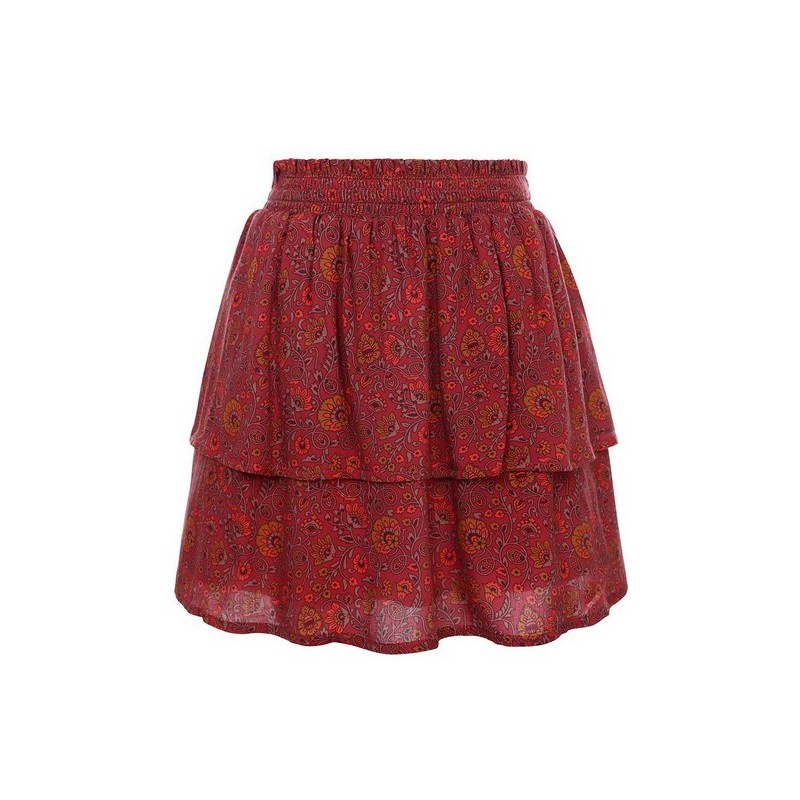 Little viscose skirt raspberry paisley