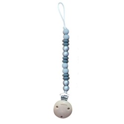 Chewie Clip Silicone Beads Sparkle Silver