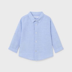 Basic linen l/s shirt sky blue     