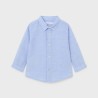 Basic linen l/s shirt sky blue     