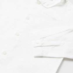 L/s linen mao shirt white          