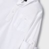 L/s mao-collar polo shirt white   