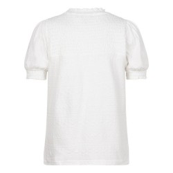 Smocked T-shirt lily white