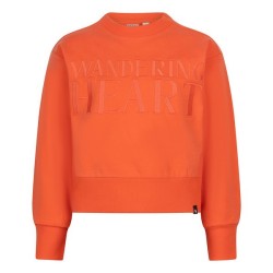 Sweater Wandering Heart bright coral