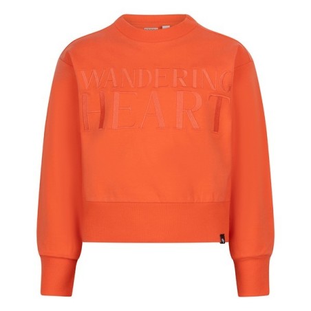 Sweater Wandering Heart bright coral