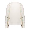 Sweater with embroided flowers light sand/multicolor