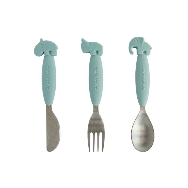 YummyPlus easy grip cutlery set, blue