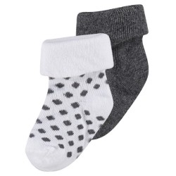 U Socks 2-pck Dot dark grey melange