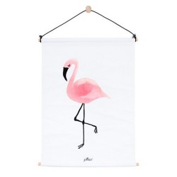 Poster 42x60 cm canvas flamingo