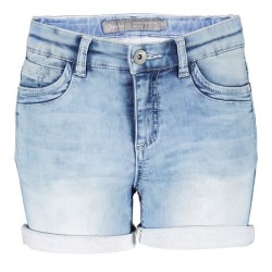 Shorts with lace at waist stonebleach denim