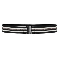 10Sixteen lurex stripe belt off black