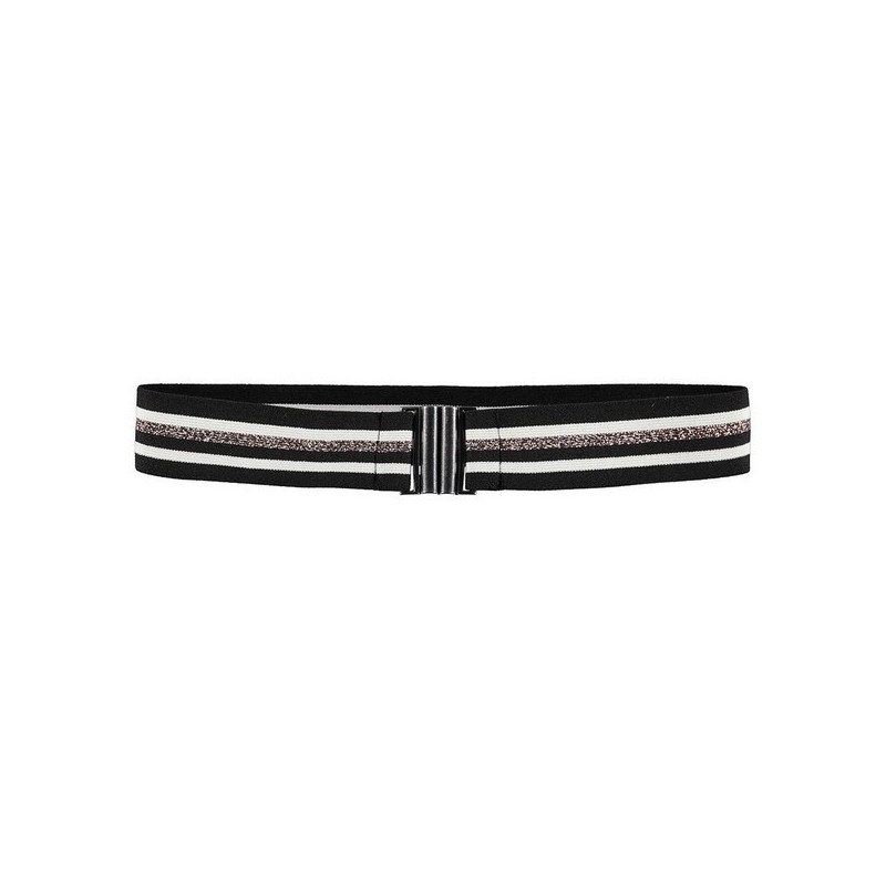 10Sixteen lurex stripe belt off black