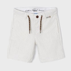 Striped bermuda shorts talc      