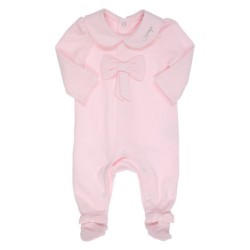 Creepersuit with collar and bow lightpink