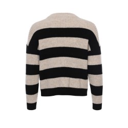 Ladies knitted striped pullover