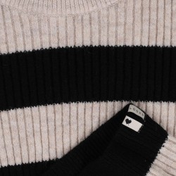 Ladies knitted striped pullover
