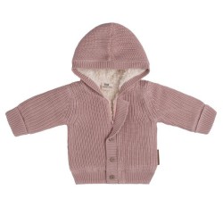 Cardigan with hood teddy soul old pink