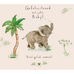 Kaart Gefeliciteerd met jullie baby olifantje