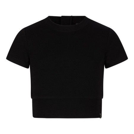 Cropped T-Shirt Rib Zip black