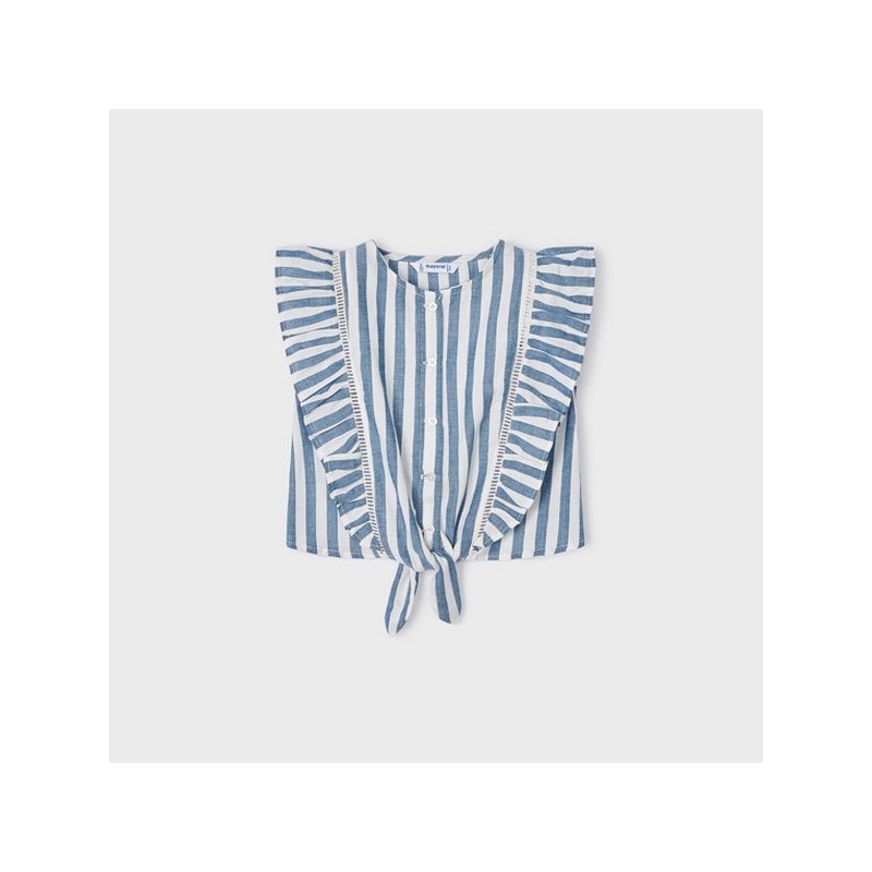 Stripes loose shirt porcelain         