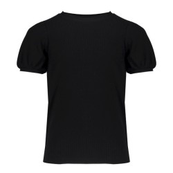 T-shirt rib with puffed shoulders black