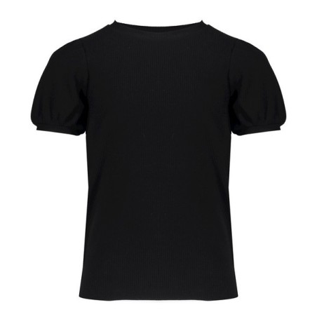 T-shirt rib with puffed shoulders black