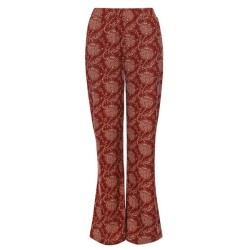 Little & Me rib crincle flared pants Indian flowers